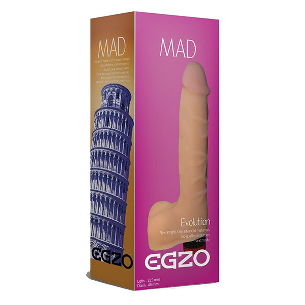 Телесный реалистичный мультискоростной вибратор 22,5см Mad Egzo Tower