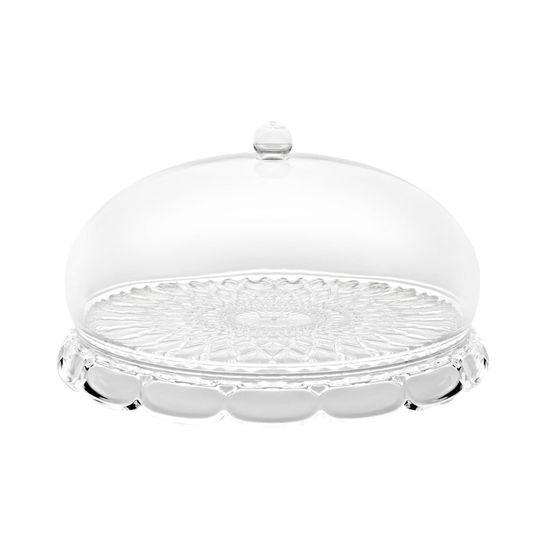 Блюдо сервировочное с крышкой vanity, D30 см, прозрачное