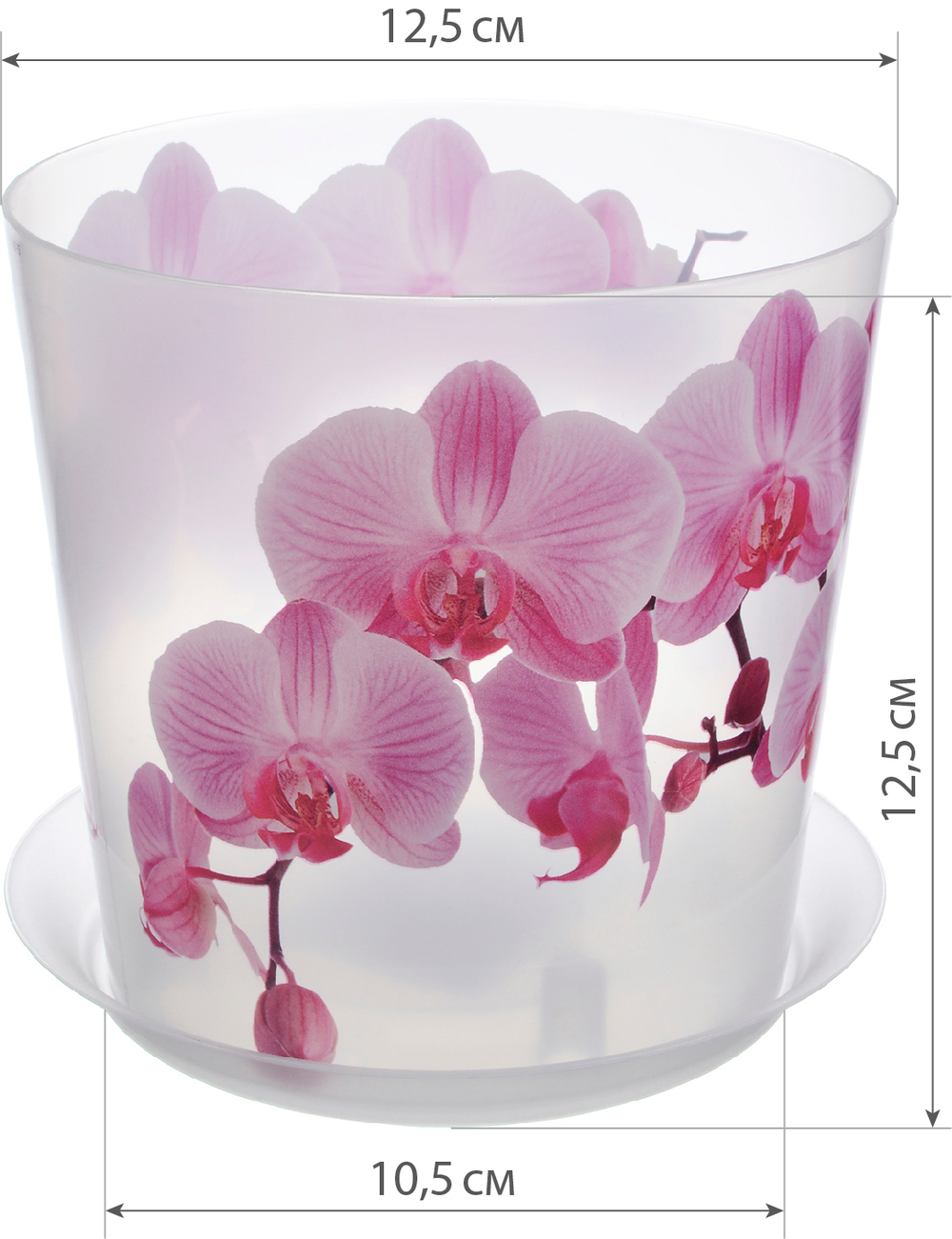 Кашпо ДЕКО "Орхидея" с подставкой D125мм 1,2л, М3105