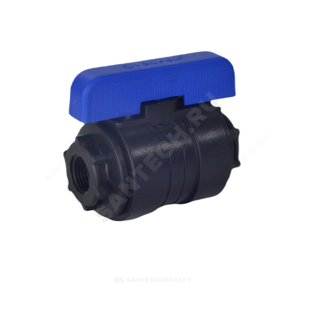 Кран шаровой компрессионный ПЭ Ду 16 3/4"x3/4" ВР/ВР Ру16 VALFEX 1210116034034