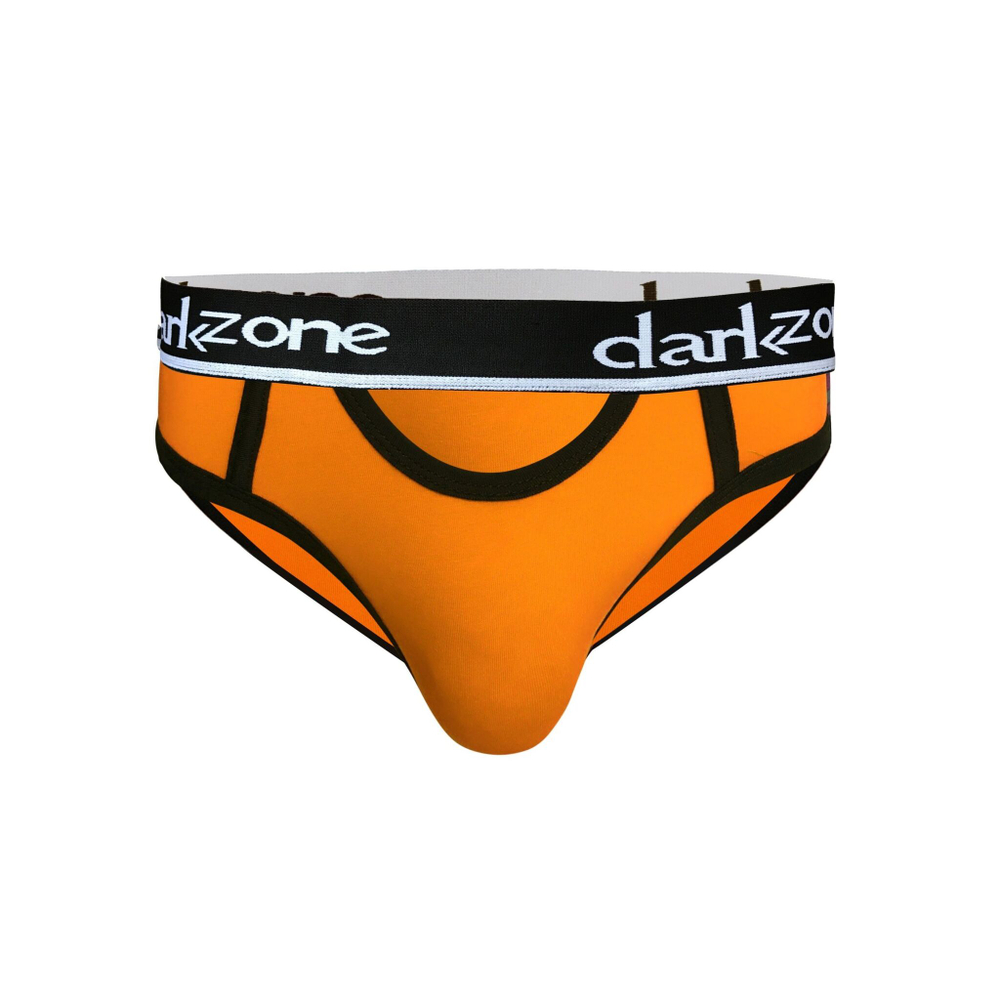 Оранжевые мужские трусы-брифы с вырезом (Размер: M) (Цвет: оранжевый)