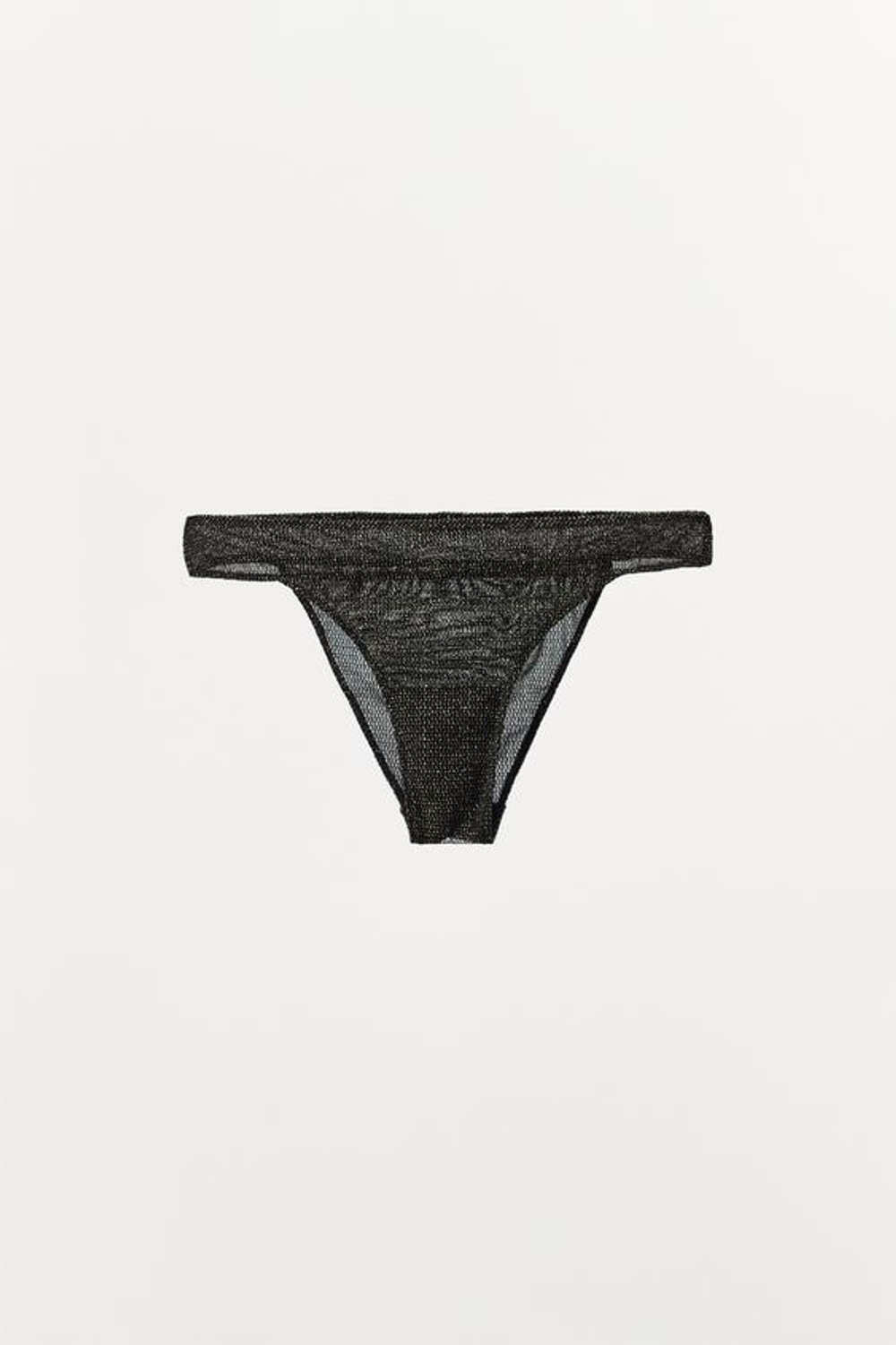 ZARA ТРУСЫ ИЗ СЕТКИ С МЕТАЛЛИЗИРОВАННОЙ НИТЬЮ, ЧЕРНЫЙ