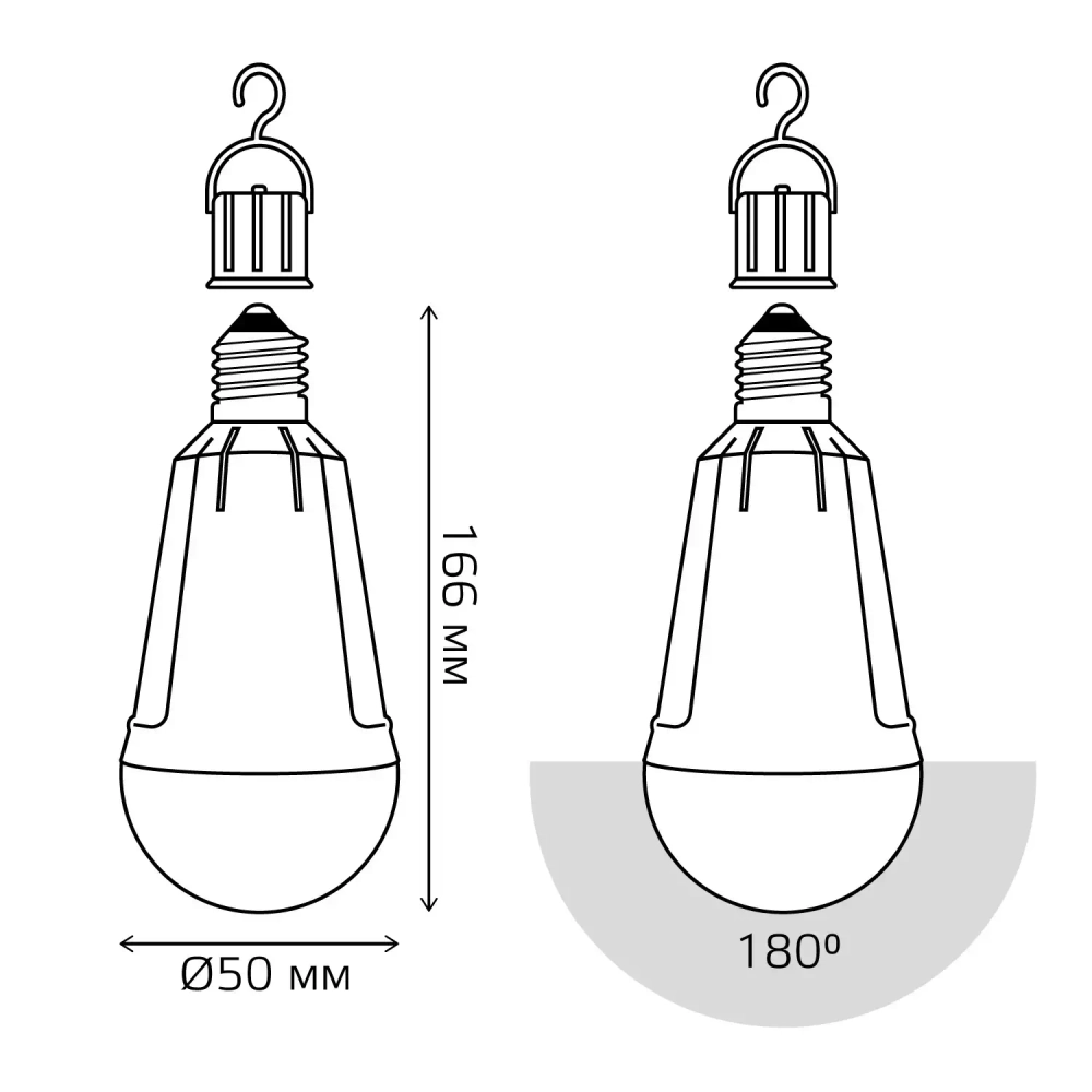 Лампа Gauss Led A80 12W 900lm 3000K Е27 авар. с Li-Ion аккумулятором 102002112