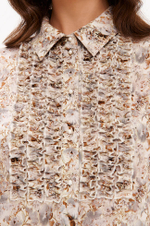 23382 Блузка женская (серо-бежевый принт)