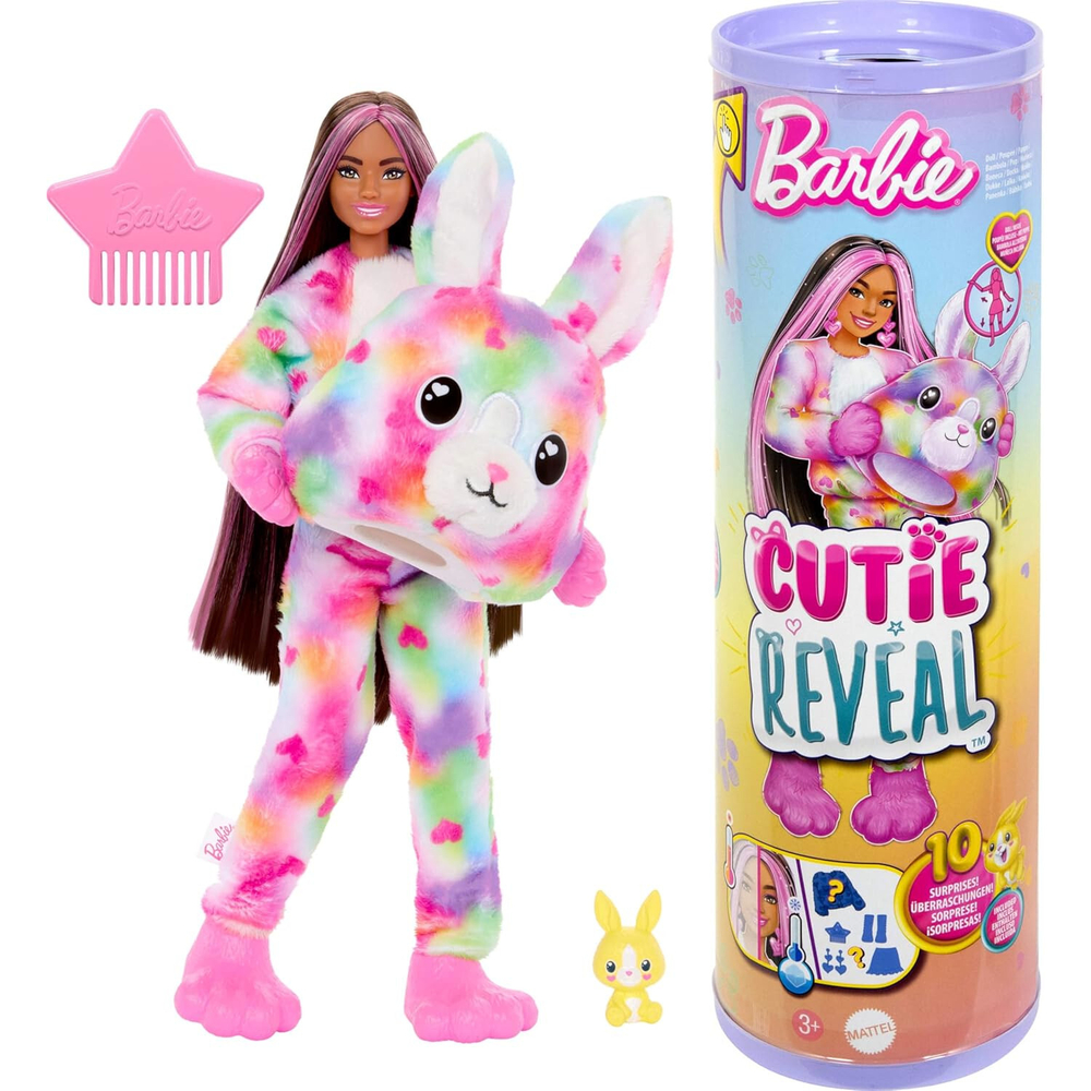 Barbie Cutie Reveal HRK38 — кукла Барби в костюме зайчика, распаковка и аксессуары