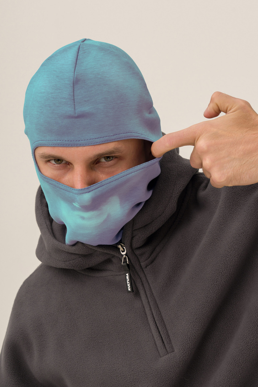 Балаклава KUL'TURA "RORSCHACH" Бирюза-Лиловая