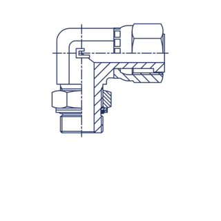 Штуцер FMG90 ORFS 2 - BSP 1.1/2 (обжатая гайка)