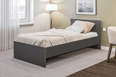 Денвер кровать односпальная 0,9х2,0 графит