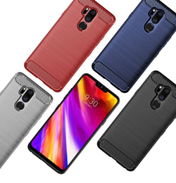 Чехол для LG G7 ThinQ (G7+ ThinQ) цвет Blue (синий), серия Carbon от Caseport