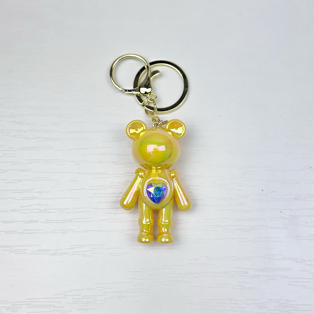 Брелок стекло Мишка с сердцем