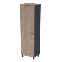 Шкаф-гардероб Правый PREGO 600х450х2100 П.ШГ-П+Т-4+П.О Дуб Крафт табачный/Антрацит