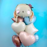 Шар (26''/66 см) Фигура, Зайка с цветком, 1 шт.