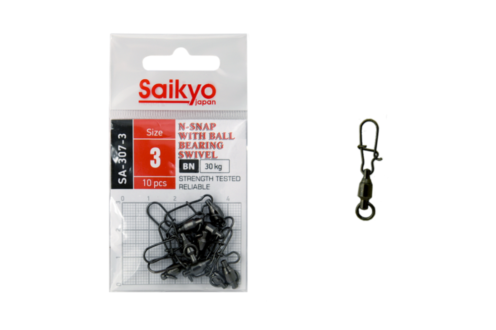 Вертлюг с застежкой Saikyo SA-307-3 - 10 шт