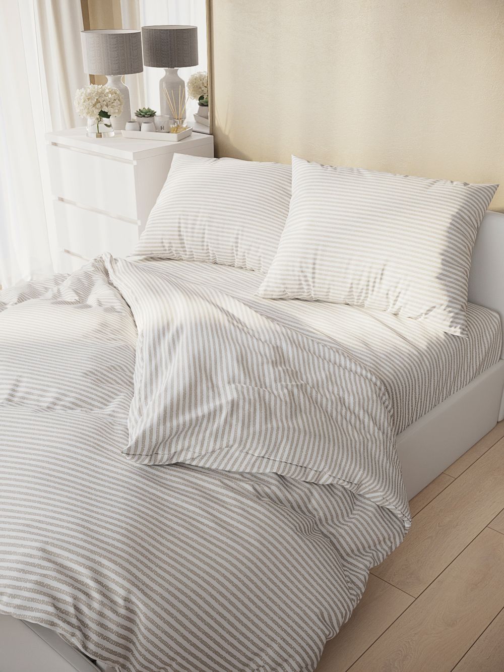 Простынь на резинке "Lester" 180х200 см Сказка сатин