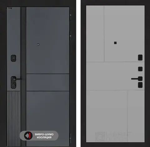 Входная металлическая дверь Лабиринт Evolab (Эволаб) Velluto Oscuro 21 Грей софт (светло-серый матовый, без текстуры)