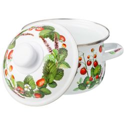 НАБОР КАСТРЮЛЬ AGNESS ЭМАЛИРОВАННЫХ СЕРИЯ "ФРУКТОВАЯ КОРЗИНА", 4ПР. 1,5Л И 2,8Л, 16Х10СМ, 20Х12СМ