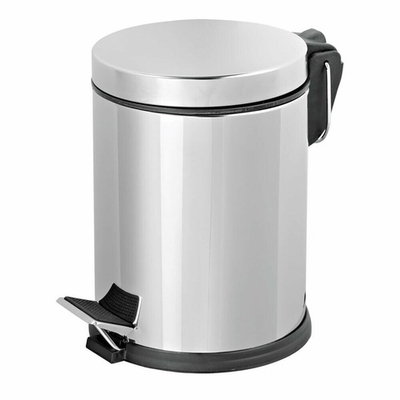 Ведро для мусора 12л нерж матовое с педалью 31624