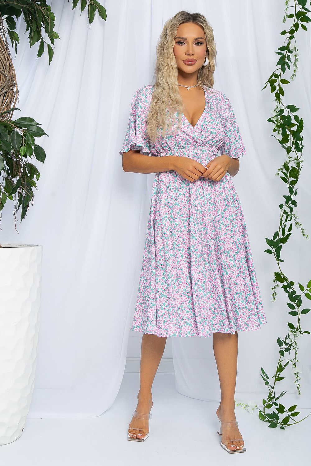 Платье Селена (розовые цветы) П13101-8М LT Collection (Акция)