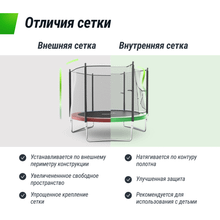 Батут UNIX Line Simple 6 ft (183 см) с внешней защитной сеткой, цветной