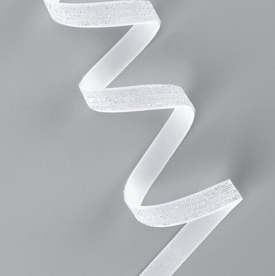 Бархатная лента с серебряным люрексом 10 мм