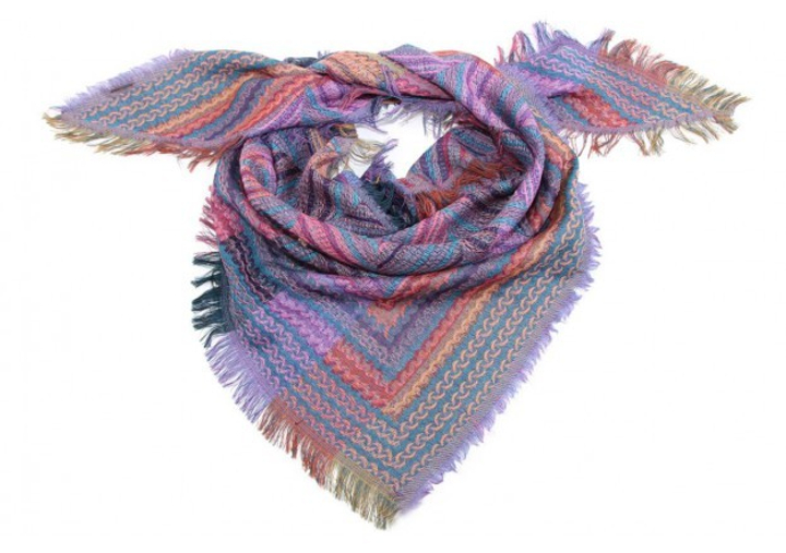 Косынка с бахромой шерсть 145 х 97 х 97 см 2000000162027