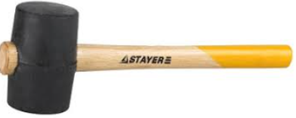 Киянка STAYER "STANDARD" резиновая черная с деревянной ручкой 340г