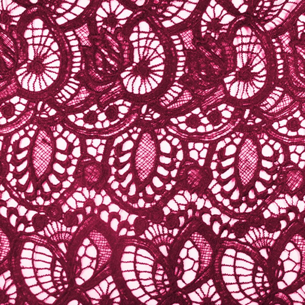 Кружевное полотно, 231 гр/м2, 115 см, бордовый