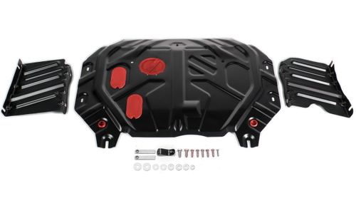 Защита картера и КПП АвтоБроня для Kia Soul II (V - 1.6; 1.6D) АКПП 2014-2017/Kia Soul II рестайлинг (V - 1.6; 2.0 (150 л.с.)) АКПП 2017-2019, штампованная, сталь 1.5 мм, с крепежом, 111.02845.1