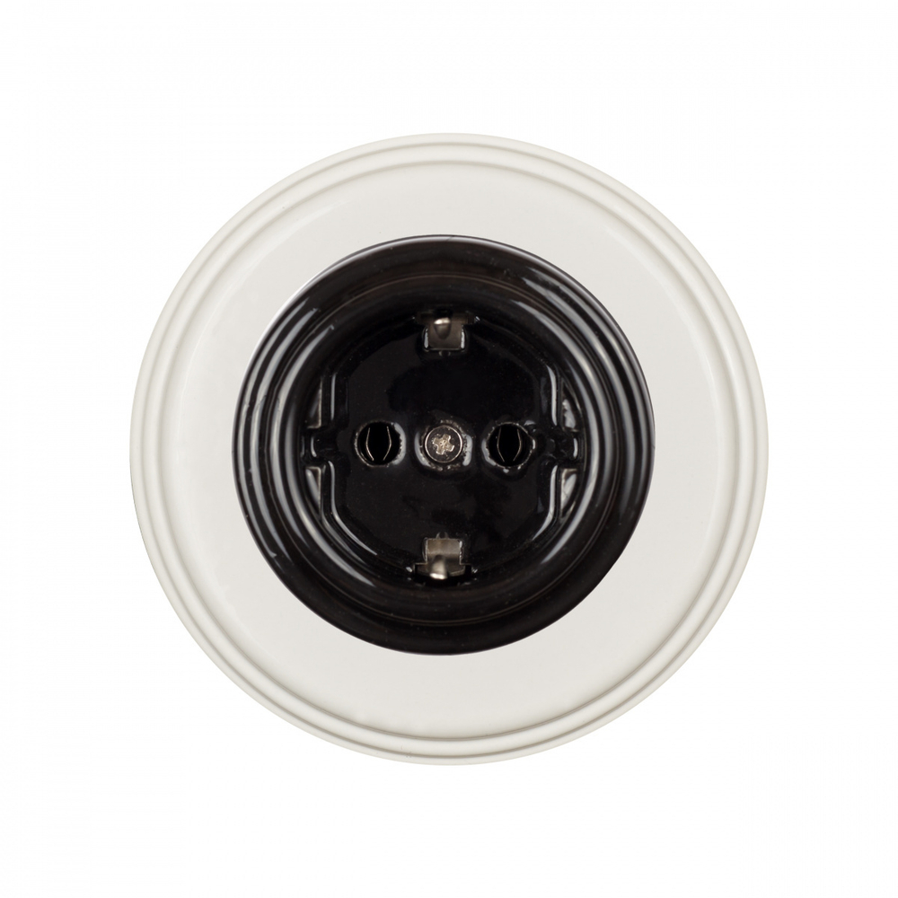 Розетка с З.К., керамика, цвет черный B1-101-03