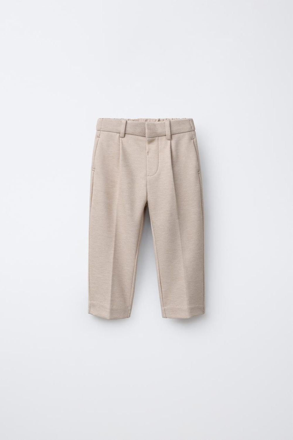 ZARA КОСТЮМНЫЕ БРЮКИ COMFORT, СВЕТЛО-БЕЖЕВЫЙ