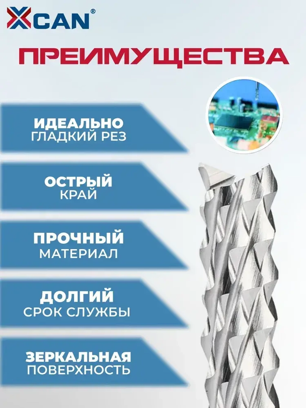 Фреза спиральная рашпильная XCAN 6x32x60мм, фреза по дереву