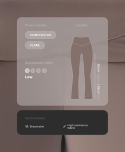 OYSHO Брюки-клеш Comfortlux с драпированной талией и высокой посадкой, серо-коричневый