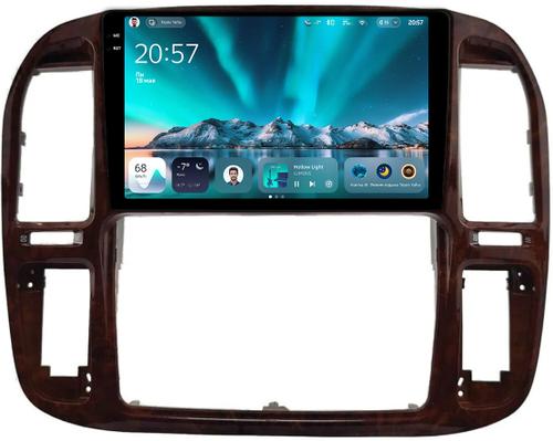 Магнитола для Toyota Land Cruiser 100, Lexus LX470 1998-2002 (кондиционер или климат внизу, рамка дерево) - Teyes CC4 монитор 9.2" 2K QLED на Android 14, Быстрейшая, Snapdragon 680, DSP, CarPlay, 4G SIM-слот