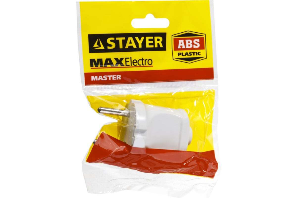 Электрическая вилка Stayer MASTER, 6А/220В, белая 55150-W