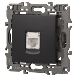 Розетка ЭРА Elegance 14-3107-05 информационная RJ45 IP20 антрацит