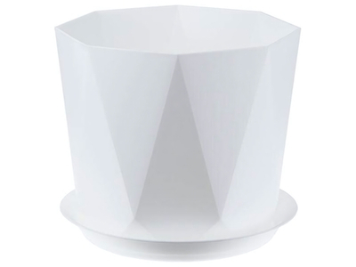 Кашпо Призма 4,7л d220мм с поддоном, белый