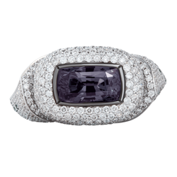 Кольцо с Александритом, Бриллиантами и Цаворитами, R0069-0/2