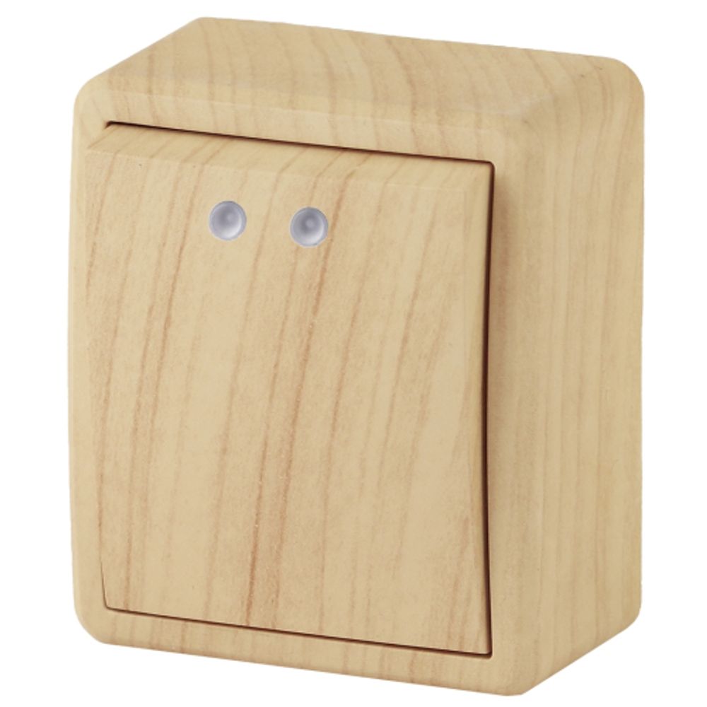 Выключатель ЭРА Эксперт 11-1202-11 с подсветкой 10АХ-250В IP20 ОУ сосна | Эра Эксперт