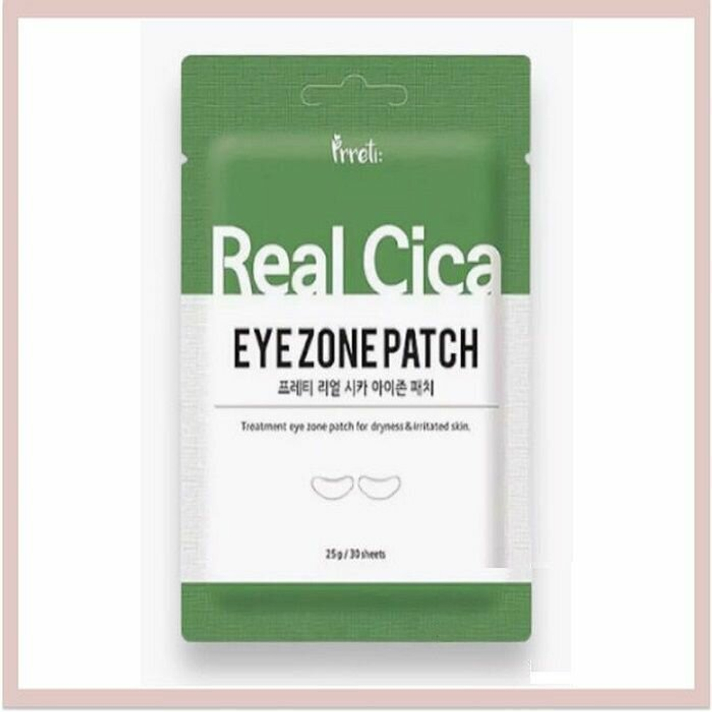 Тканевые успокаивающие патчи с центеллой Prreti Real Cica Eye Zone Patch 30 шт (15 пар)
