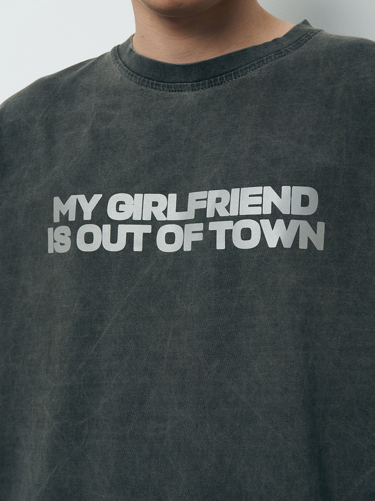 Футболка оверсайз серая