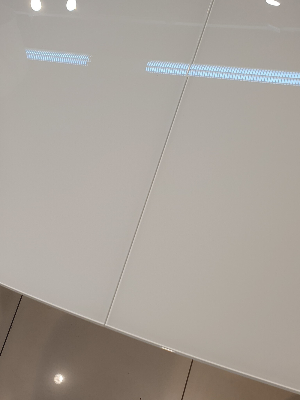 Стол обеденный, кухонный раздвижной KENNER 1200C белый/стекло белое глянец