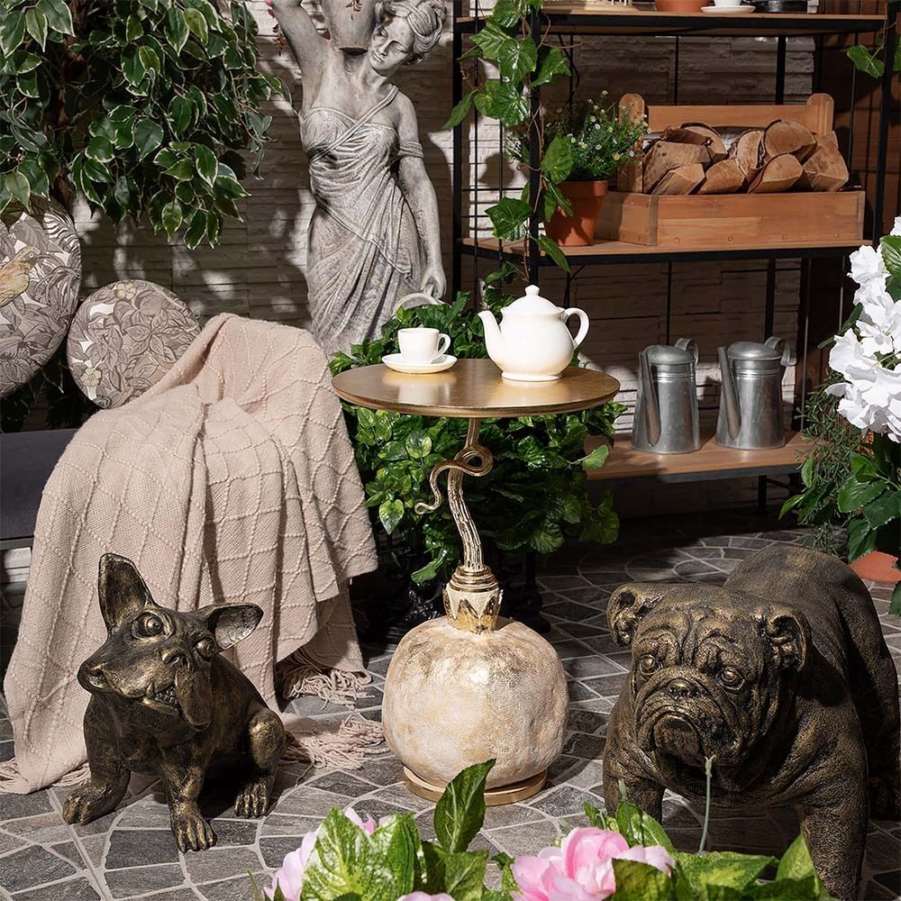 Столик декоративный Жемчужный гранат Айвори Мраморное золото