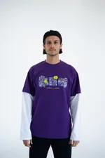 Лонгслив Все проблемы из-за взрослых Фиолетовый