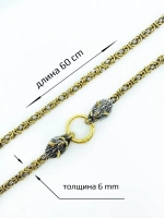 Массивная широкая цепочка Steel Rage из стали с волками