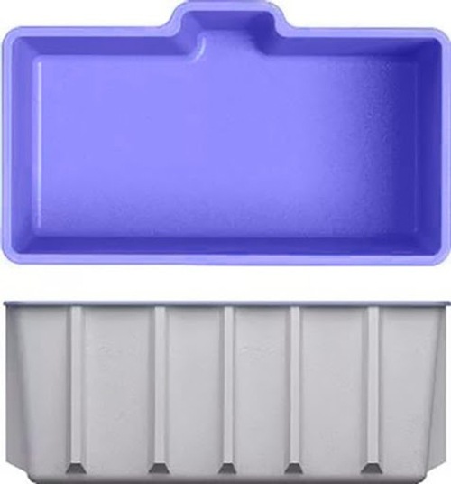 Композитный бассейн РУАН, цвет чаши "Берлинская лазурь" - 3.98х2.61х1.55 - Franmer, Россия