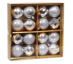 Новогодние шары "Зимняя вечеринка" 6 см (набор 16 шт), Серебро (Серпантин)