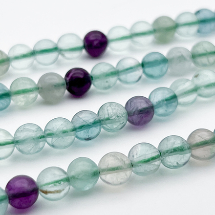 Флюорит бусины, диаметр 6,3-6,5 мм, цена за 28-29 шт (1/2 нити)
