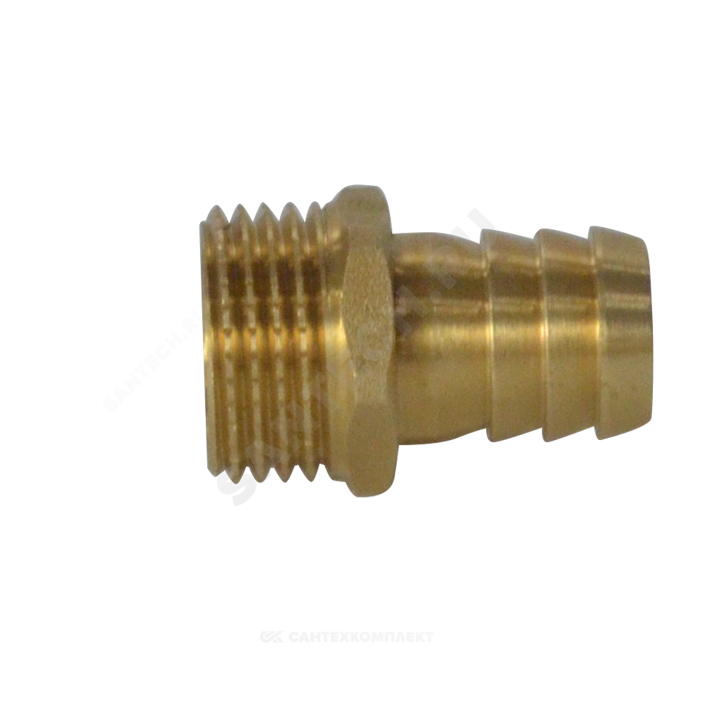Переходник штуцерный латунь неразъемный для шланга Дн 18х1/2" НР SantechSystems