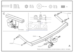 Фаркоп оцинкованный Galia S087A для Skoda Octavia седан, купе, универсал, Volkswagen Golf IV универсал 1997-2005(паспорт и сертификат в комплекте)(без электрики)