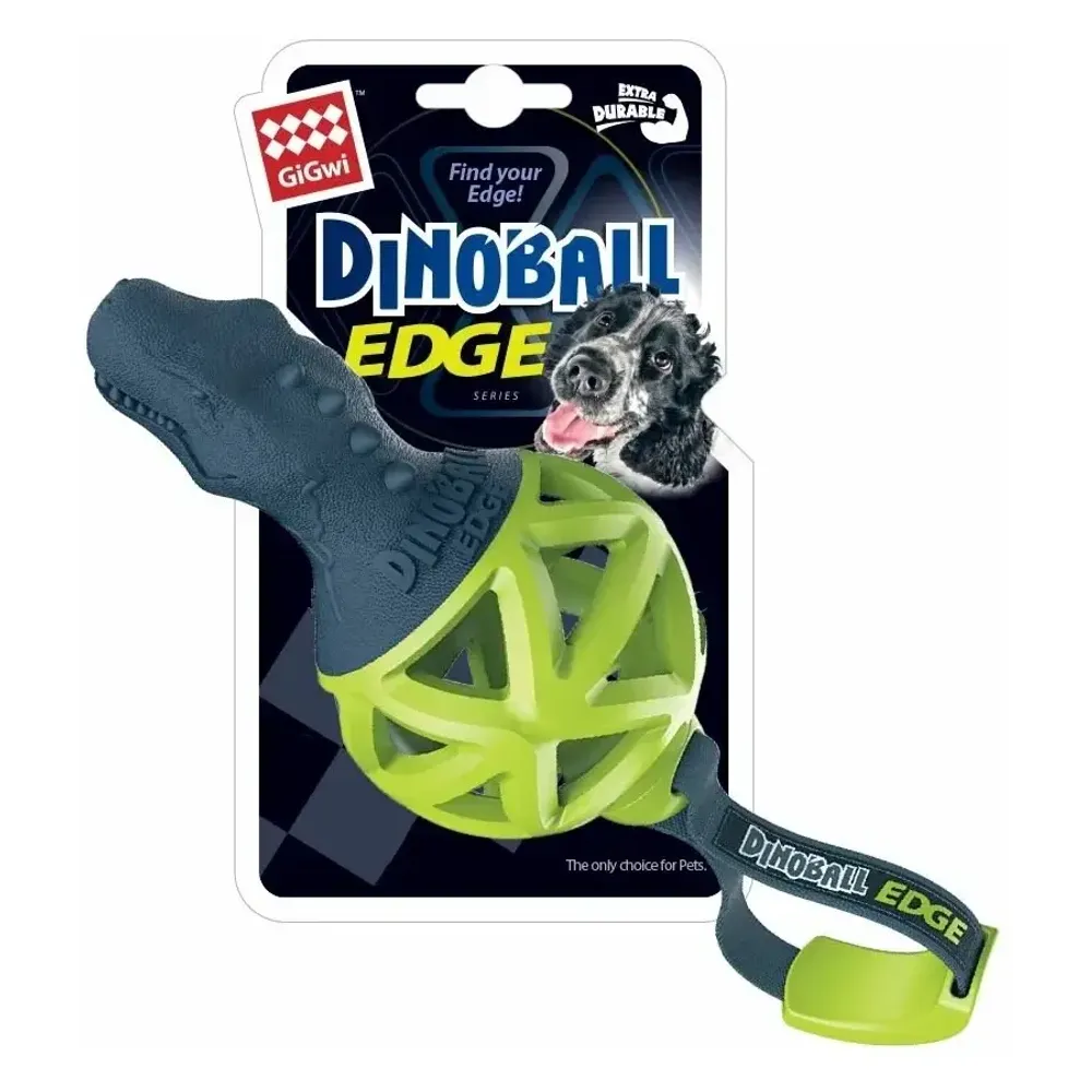 Игрушка для собак Gigwi Динобол Т-рекс, черно-зеленый, 13см Игрушка для собак Gigwi Динобол Т-рекс, черно-зеленый, 13см